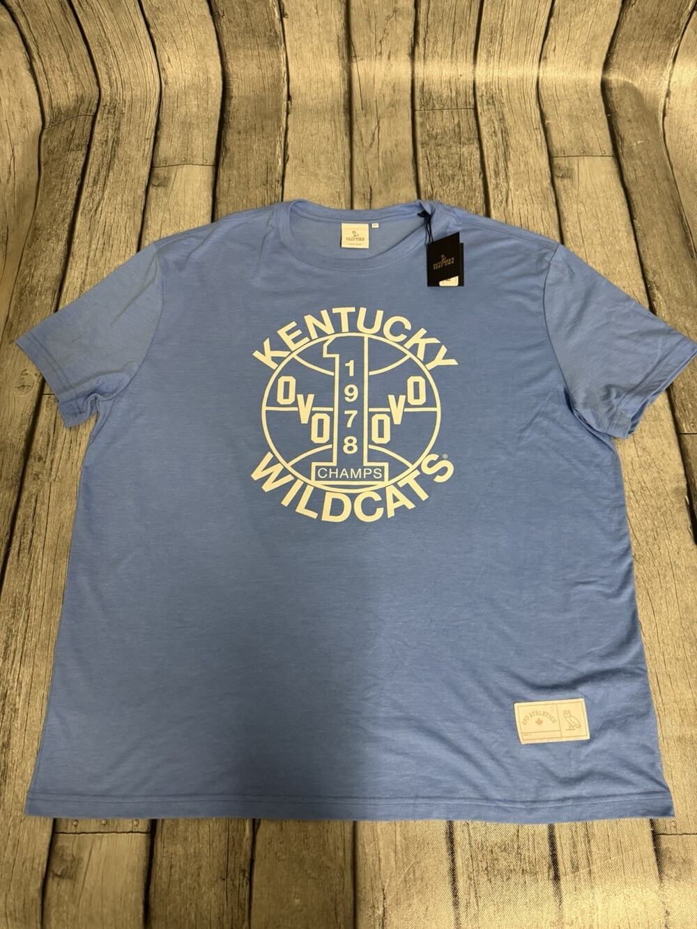 NWT Kentucky Wildcats OVO 1978 National Champions T-Shirt - Light Blue Sz XXL 2X